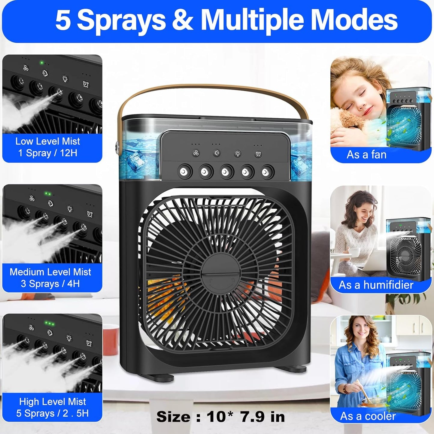 Portable Sound Suppressed Misting Fan/Air Conditioner