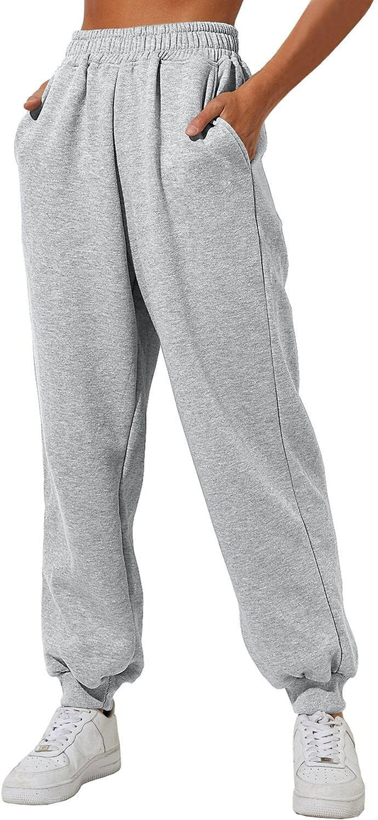 Womens Fall Trendy High Waisted Baggy Sweatpants 