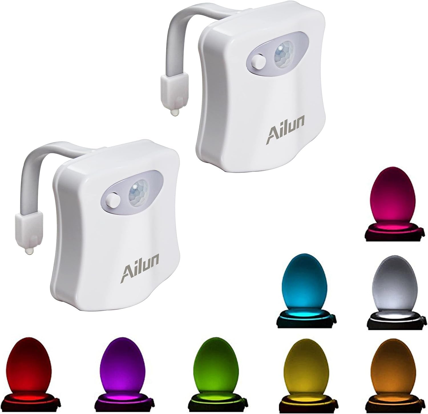 Motion Sensor Activated LED Toilet Night Light (8 Colors)