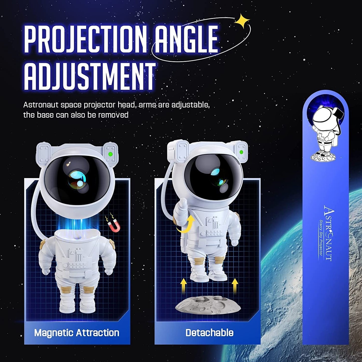  LED Astronaut Galaxy Star Projector Night Light 