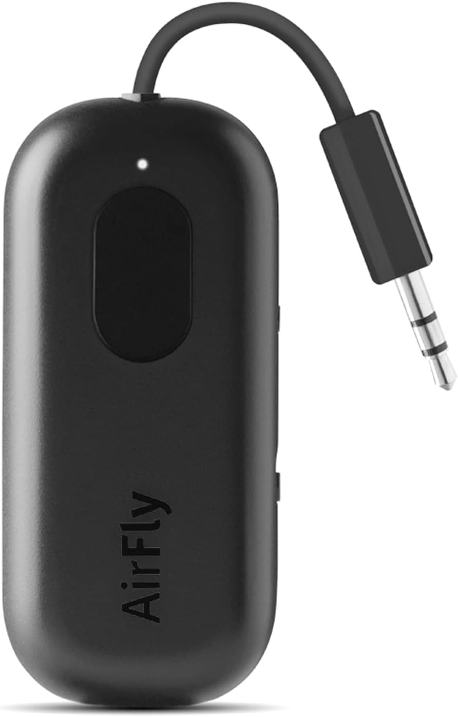 Airfly SE Iridescent Bluetooth Wireless Audio Transmitter Receiver for Airpods or Wireless Headphones - Use with Any 3.5Mm Audio Jack for Airplane, Gym Equipment, TV, Ipad/Tablet and Auto