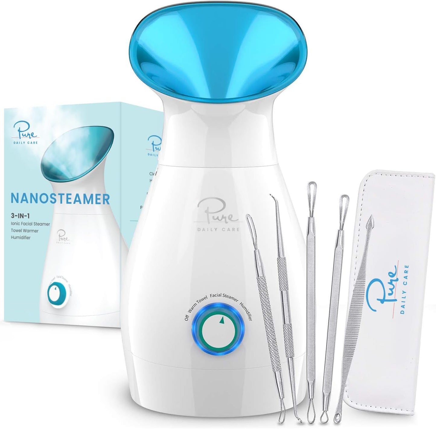 HyrdoGlow 3-In-1 Nano Ionic Facial Steamer