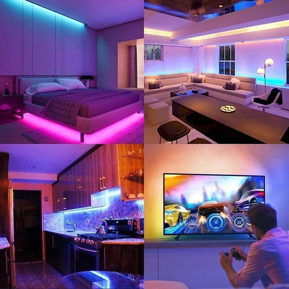 LED Color Changing Bedroom Strip Lights 130Ft (2 Rolls of 65.6Ft),