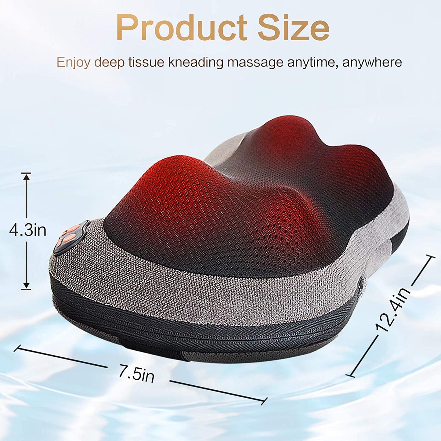 Cozy Vibez Heated Deep Tissue Back and Neck Massager Pillow 