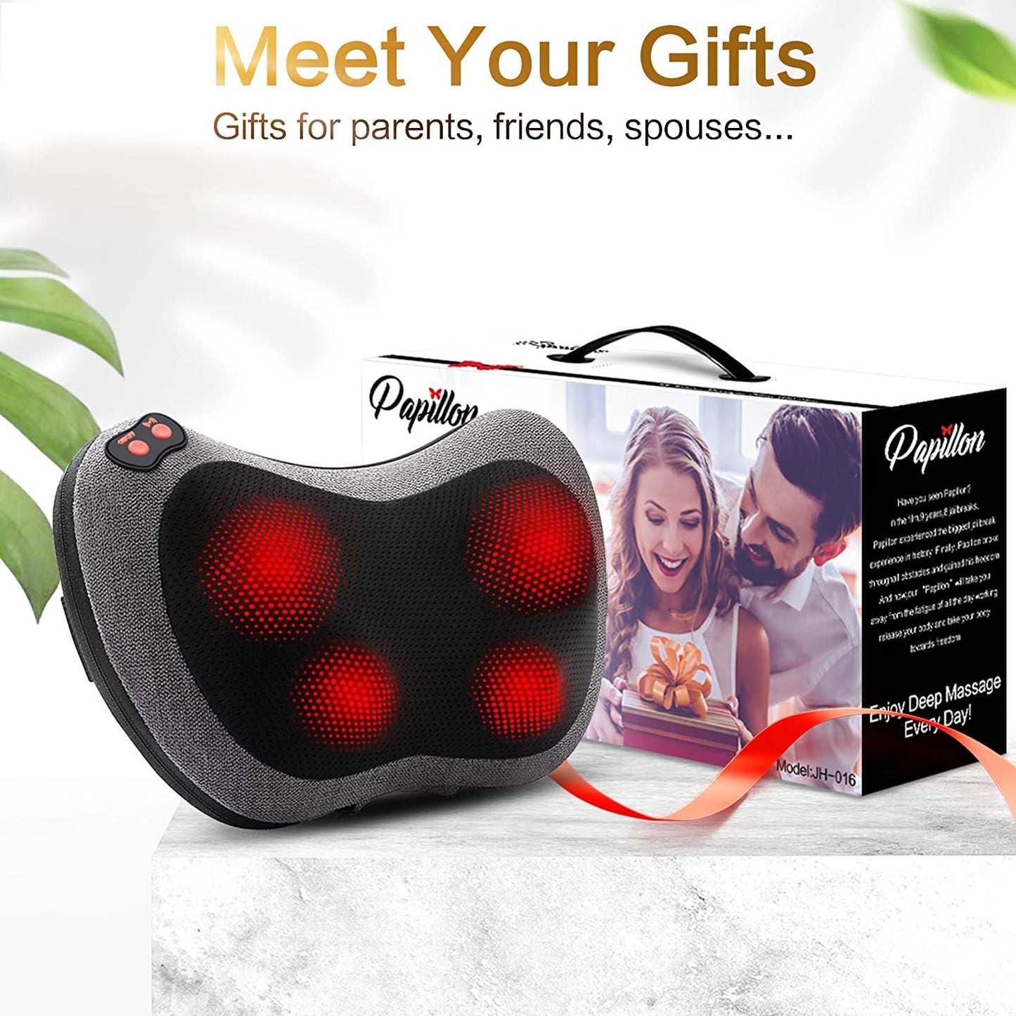 Cozy Vibez Heated Deep Tissue Back and Neck Massager Pillow 