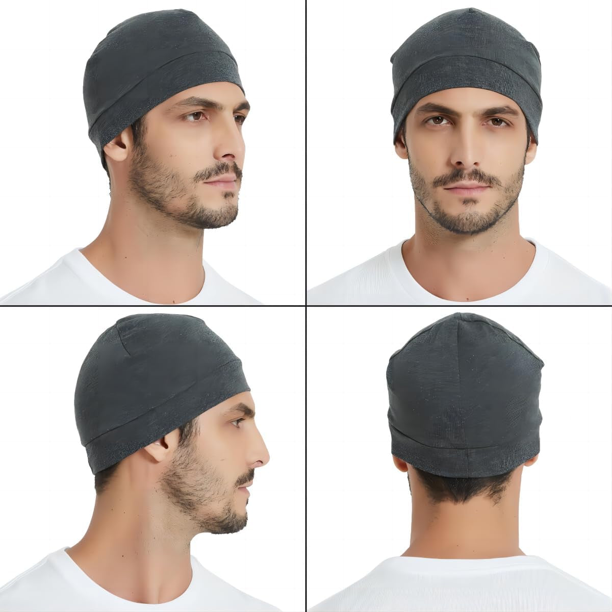 Breathable Lightweight Cotton Skull Caps for Men Women (2-Pack)