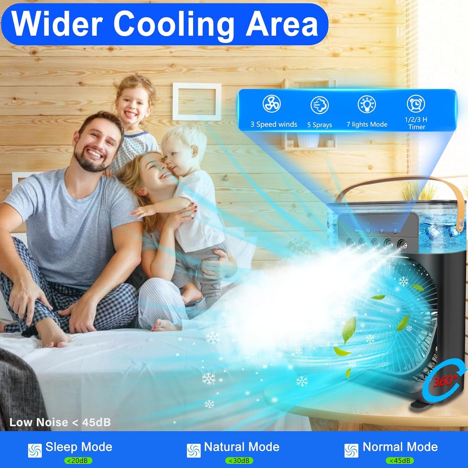 Portable Sound Suppressed Misting Fan/Air Conditioner 