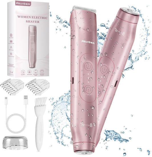 LuxeBlade 2 in 1 Women Electric Shaver Dual Head Bikini Trimmer 