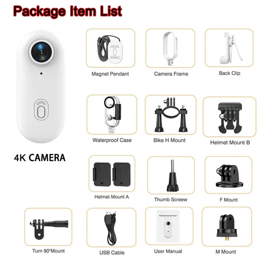 Stryde Pocket 4K Mini  Magnetic Wearable Camera with Waterproof Shell 