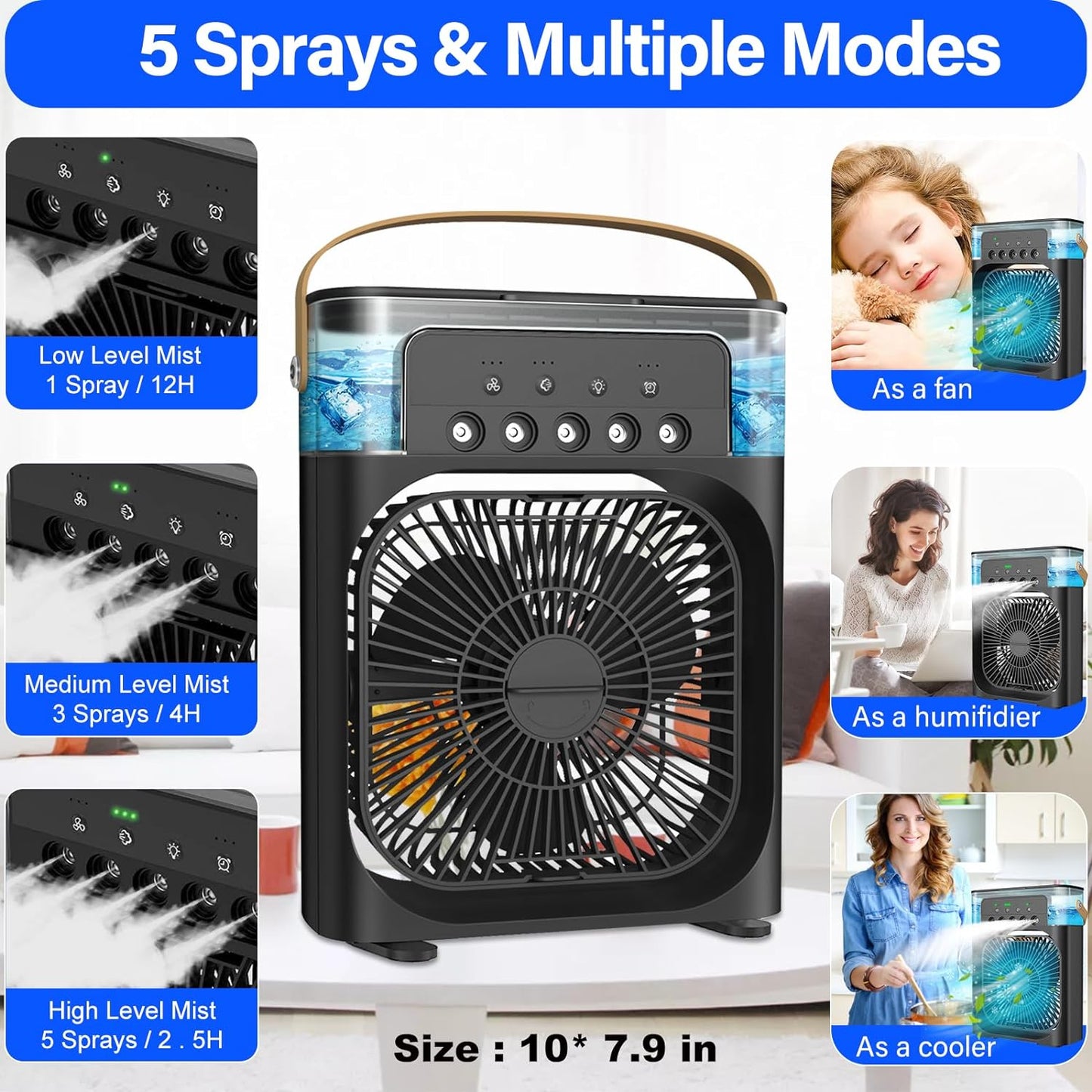 Portable Sound Suppressed Misting Fan/Air Conditioner 