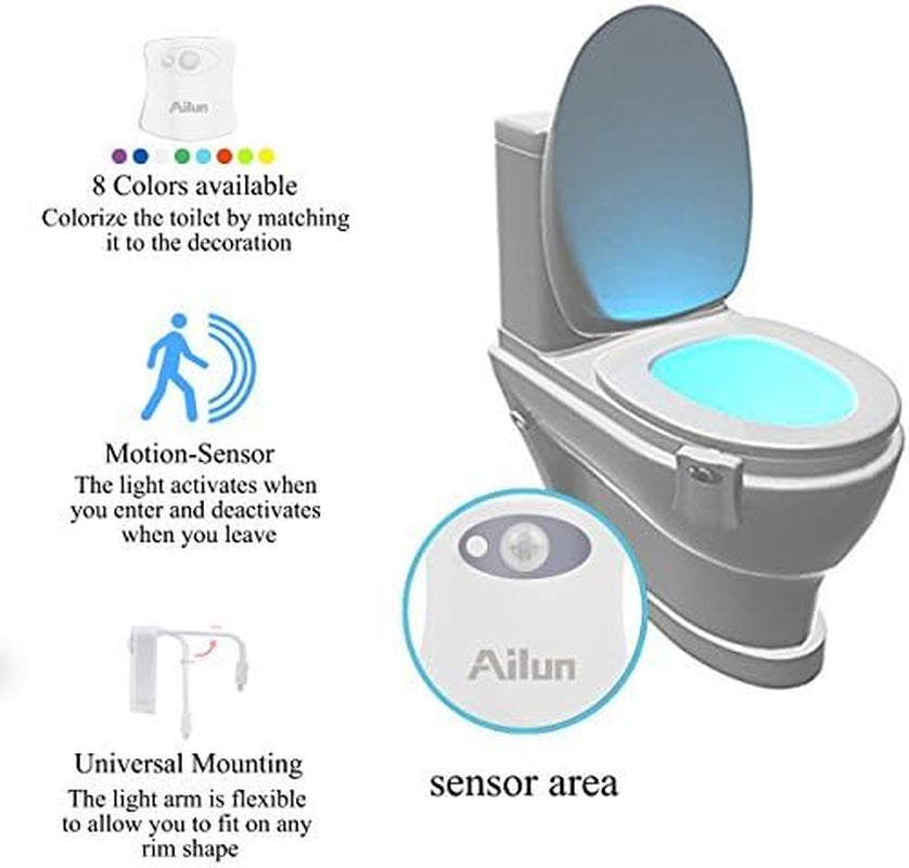 Motion Sensor Activated LED Toilet Night Light (8 Colors)