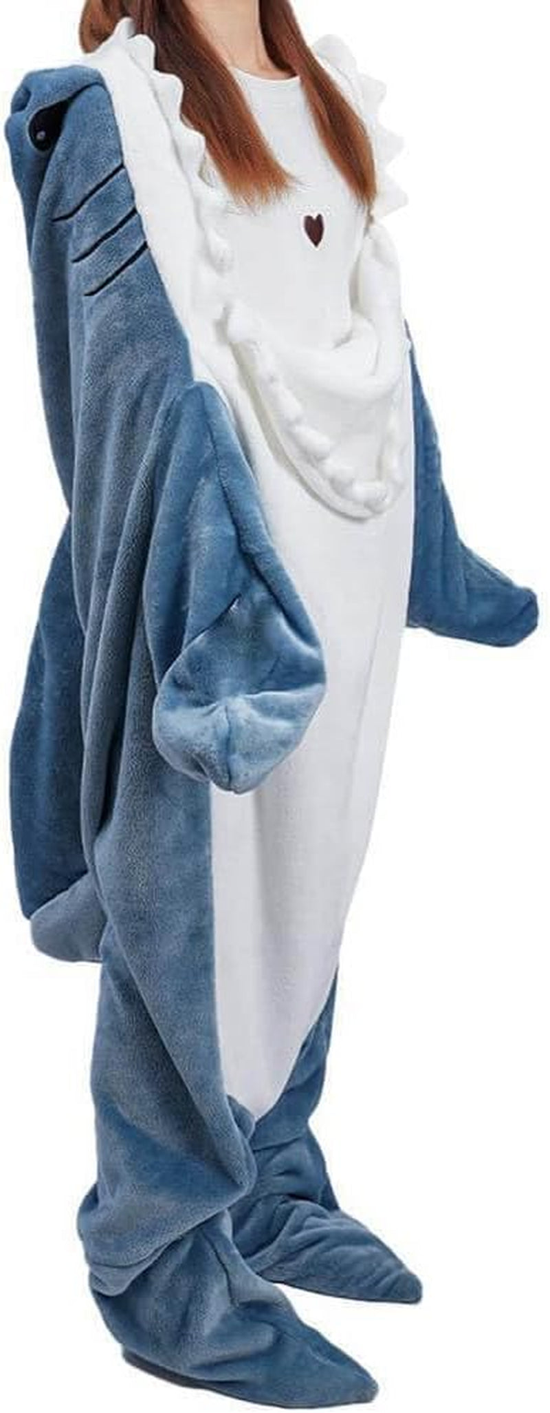 Shark Blanket Hoodie Onesie Adult & Kid, Wearable Shark Blanket, Shark Sleeping Bag, Soft Cozy Shark Onesie Costume