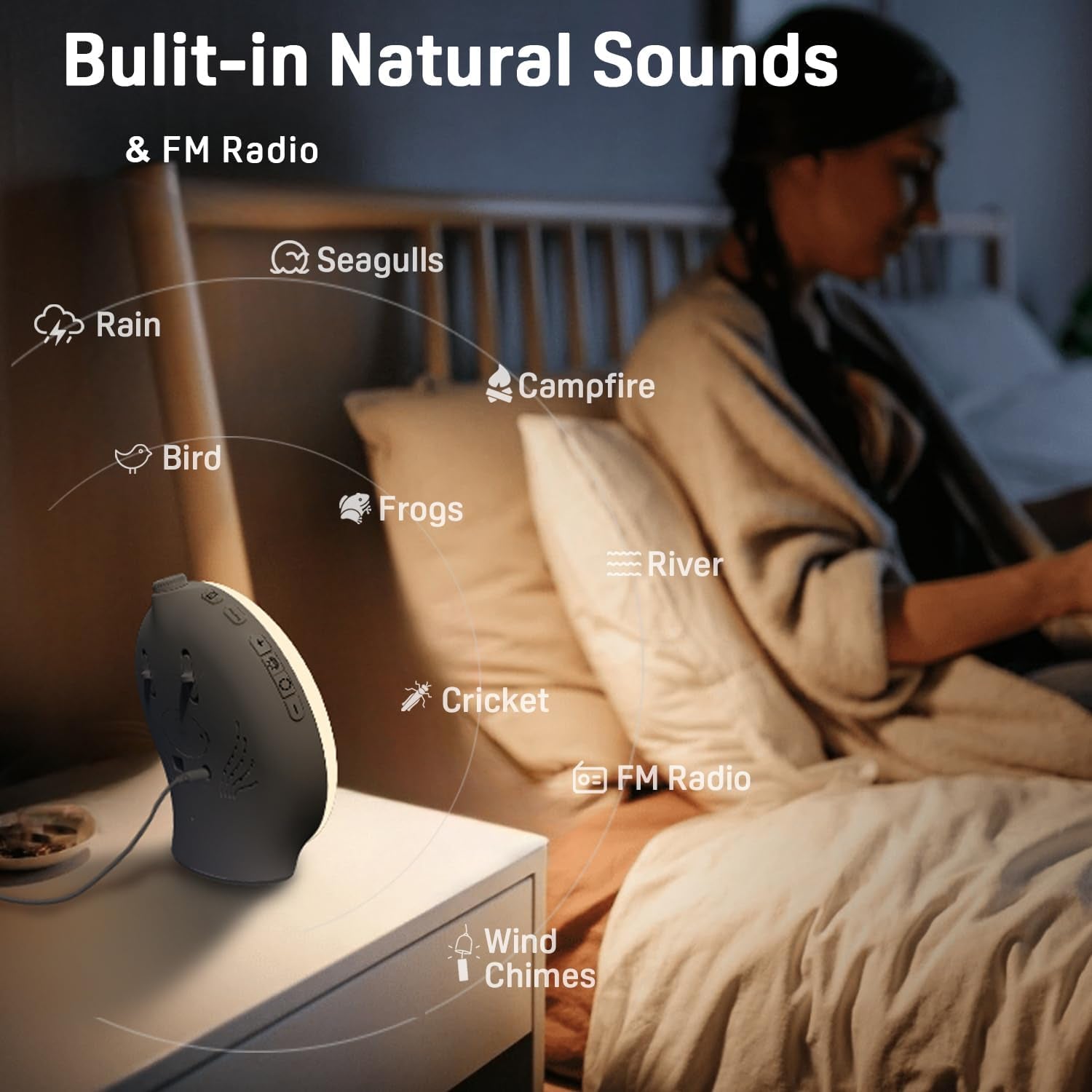 Stimulating Sunrise Alarm Clock For Kids (7 Colors & 7 Natural Sounds)