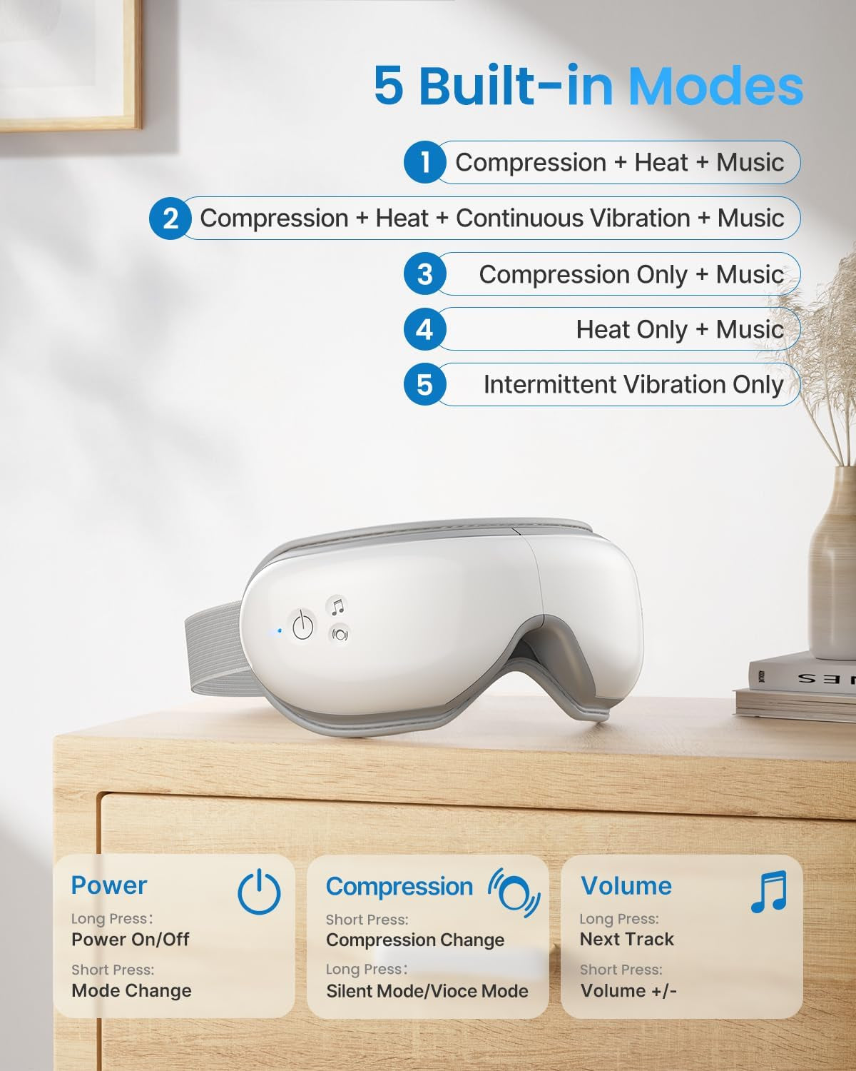 Heated/Bluetooth Music Portable Smart Eye Massager 