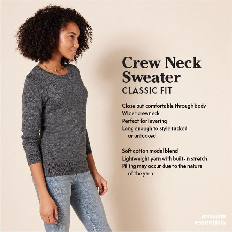 Women's Long-Sleeve Lightweight Crewneck Sweater (Available in plus Size)