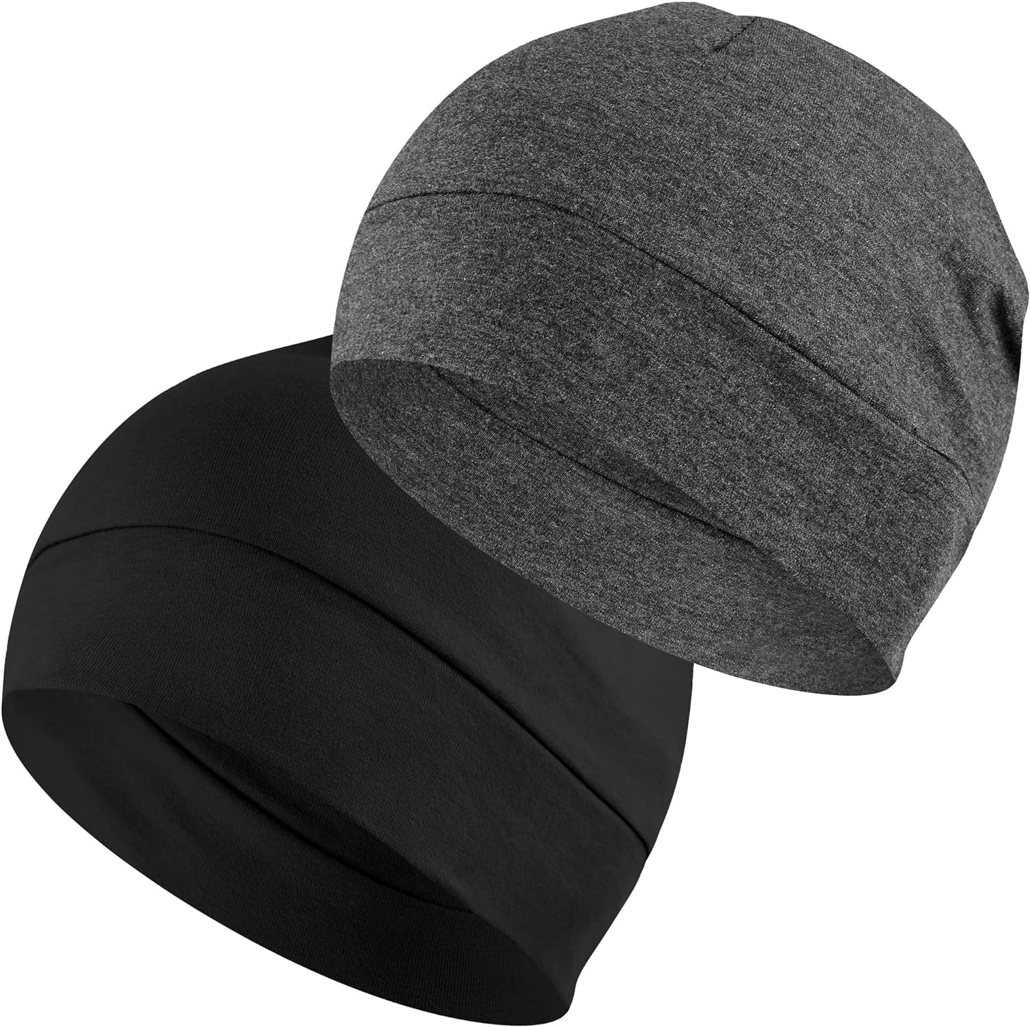 Breathable Lightweight Cotton Skull Caps for Men Women (2-Pack)